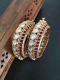 Ishhaara Meenakari Oval Shaped Kundan Bangles