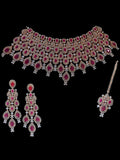 Ishhaara Red Ad Full Covered Bridal Necklace Set
