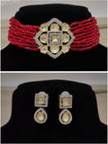 Ishhaara Ad Stone Choker Necklace Set