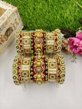 Ishhaara Red And Golden Bridal Round Rajwadi Chooda Set