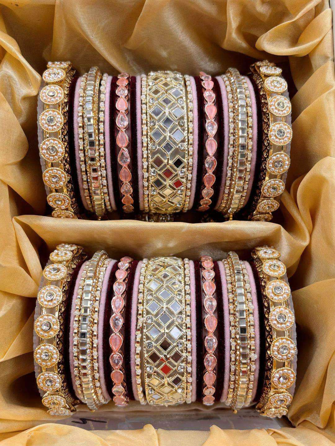 Ishhaara Red And Beige Bridal Rajwadi Chooda