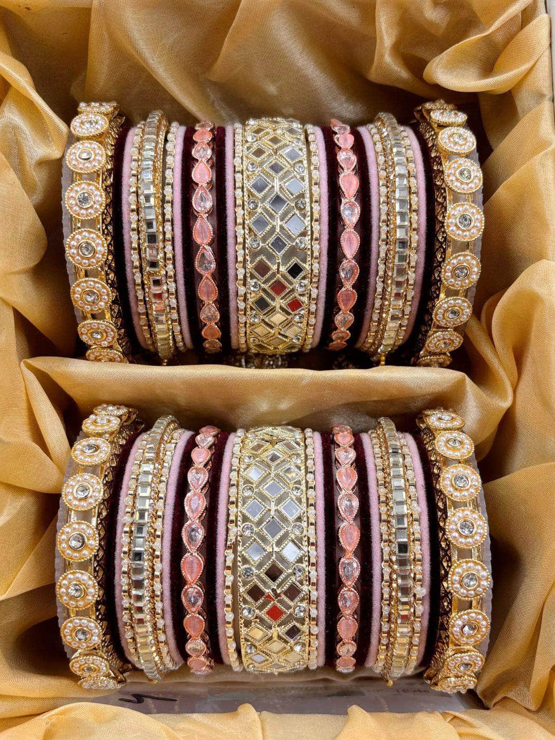 Ishhaara Red And Beige Bridal Rajwadi Chooda