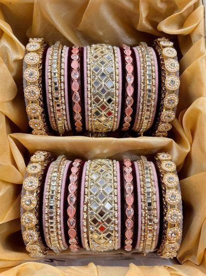 Ishhaara Red And Beige Bridal Rajwadi Chooda