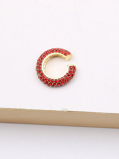 Ishhaara Red Bohemia Crystal Earcuff Earrings