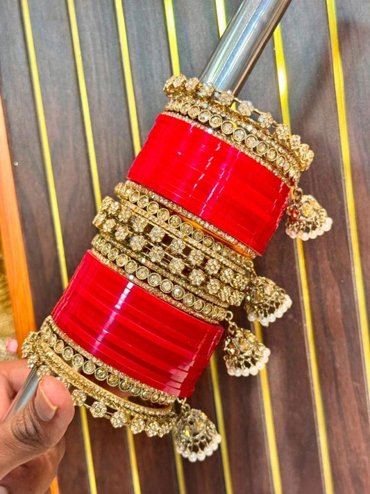 Ishhaara Red Kundan Bangles — handcrafted Indian jewellery