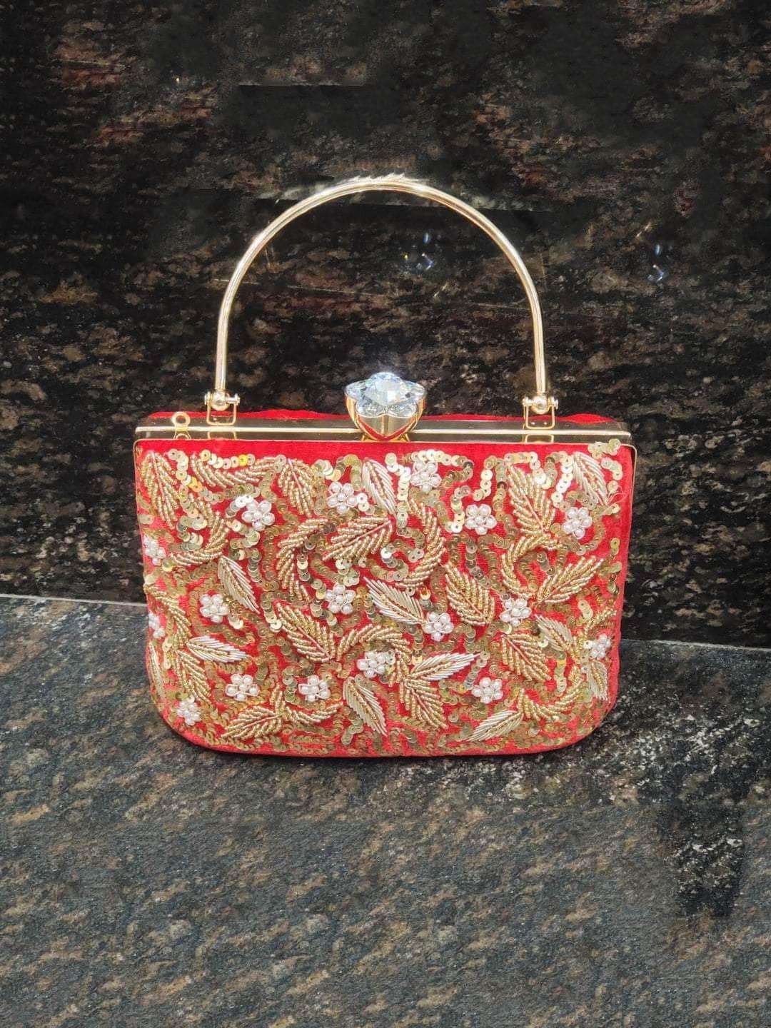 Ishhaara Bridal Embroidery Box Clutch