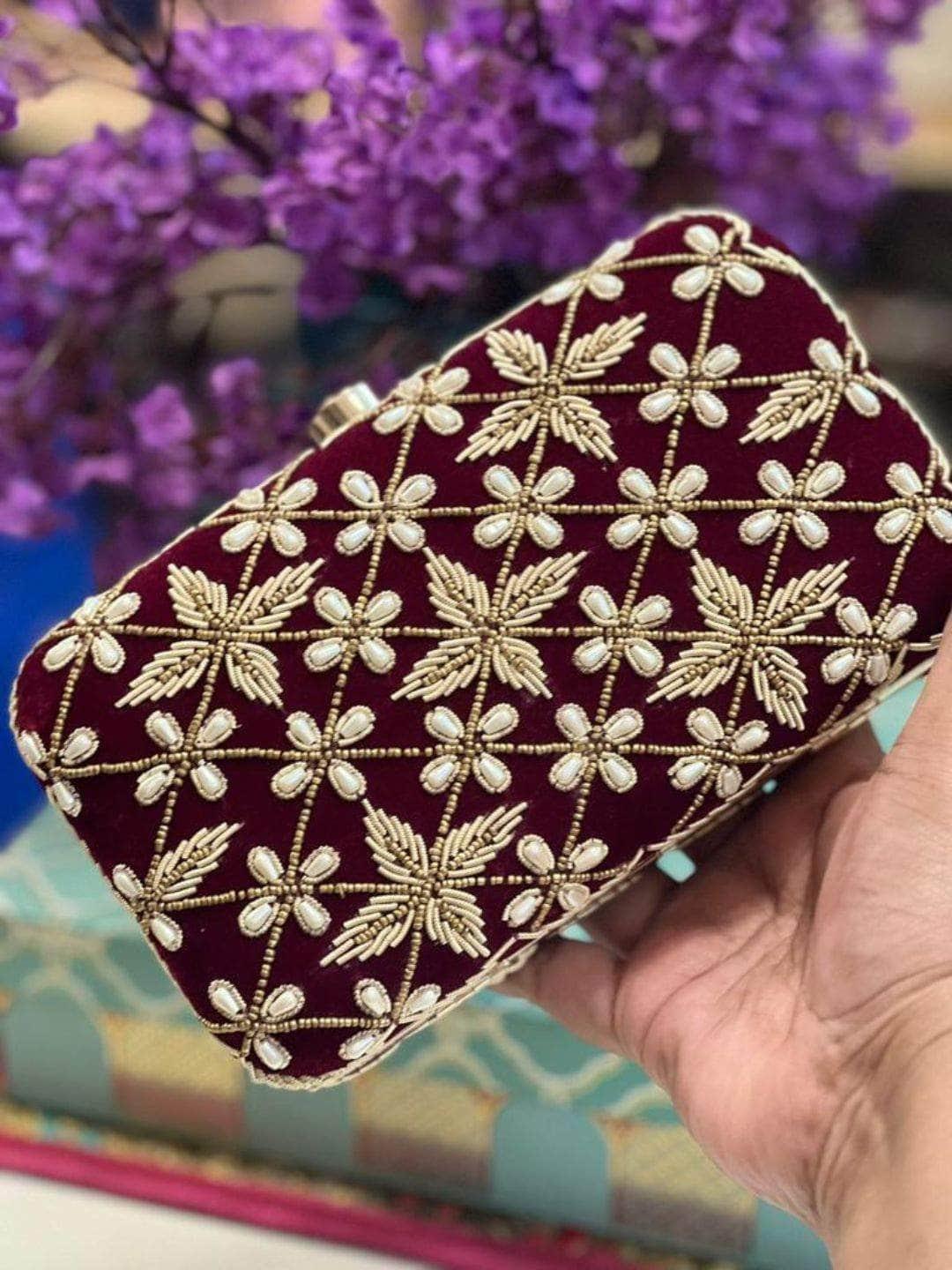 Ishhaara Bridal Velvet Clutch