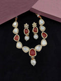 Ishhaara Carved Stone Victorian Necklace Set