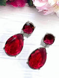 Ishhaara Red Classic Crystal Earring
