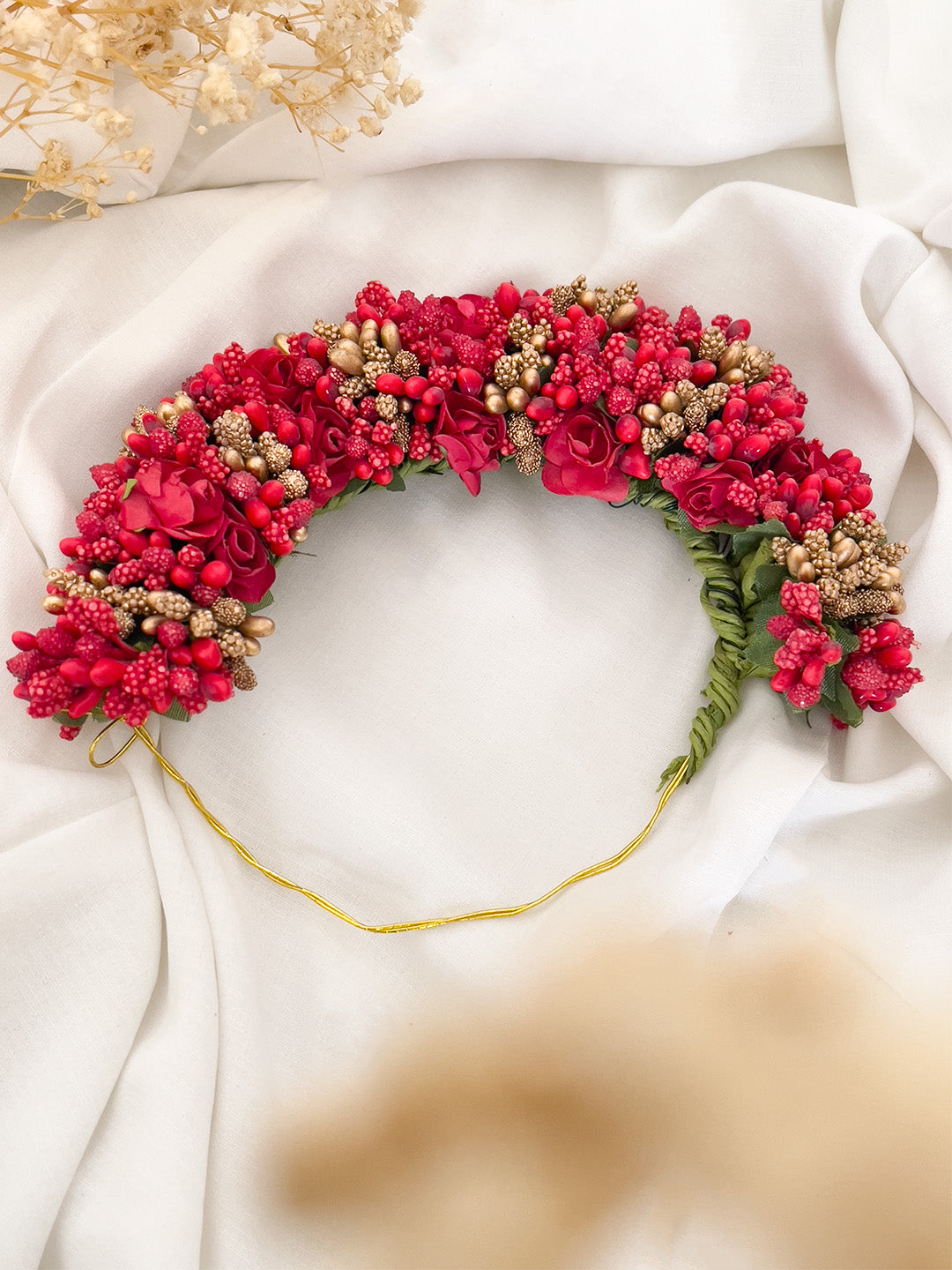 Ishhaara Red Colored Bridal Hair Gajra