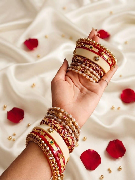 Ishhaara Meenakari Kundan Bangle Set — handcrafted Indian jewellery