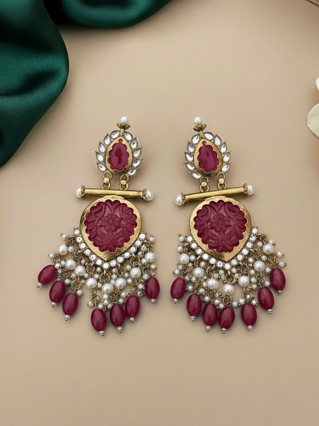 Ishhaara Cutwork Chandbali Earrings