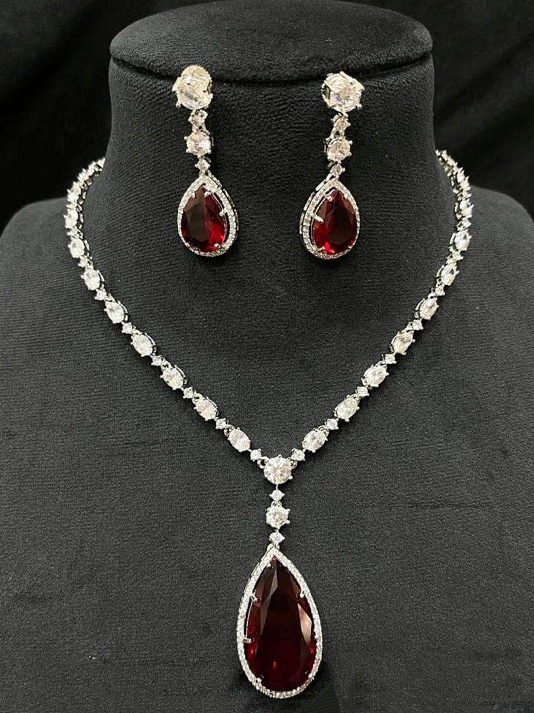 Ishhaara Red Deepika Padukone Drop Necklace