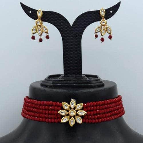 Ishhaara Delicate Flower Choker And Earring Set