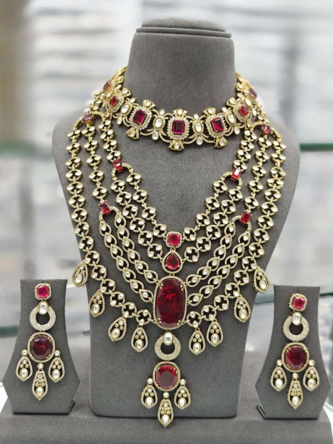 Ishhaara Red Diljit Dosanjh Inspired Layered Necklace