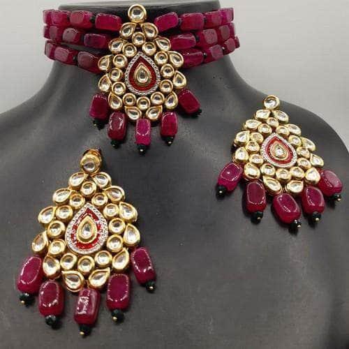 Ishhaara Drop Meena Kundan Pendant Choker Set