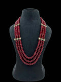 Ishhaara Red Elegant Jade Beaded Necklace