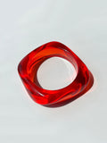 Ishhaara Red Fashionable And Bold Marble Pattern Acrylic Bracelet