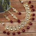 Ishhaara Flower Antique Drop Necklace Set