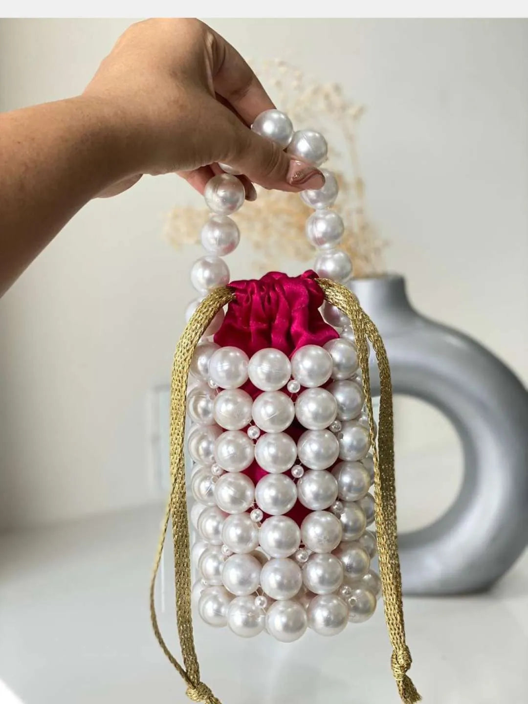 Ishhaara Gold Handmade Luxury Beaded Pearl Bags