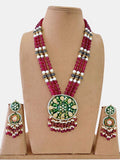 Ishhaara Red Handmade Pearl And Kundan Studded Rani Haar