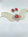 Ishhaara Red Kareena Kappor Khan Inspired Pearl Choker Necklace