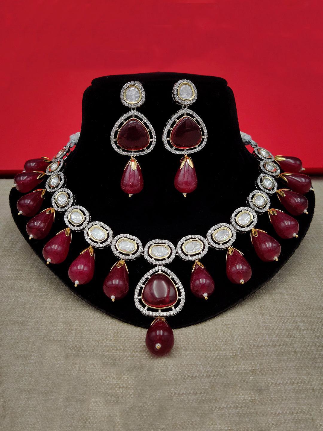 Ishhaara Kundan Beaded Studded Jewelry Set