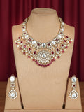 Ishhaara Red Kundan Studded Hanging Pendant Choker Necklace