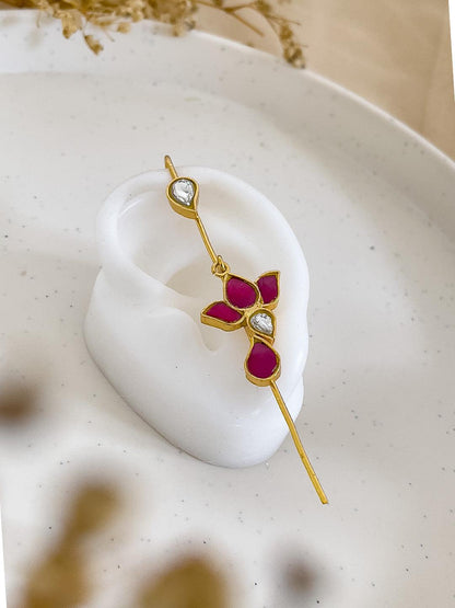 Ishhaara Kundan Studded Lotus Earcuff