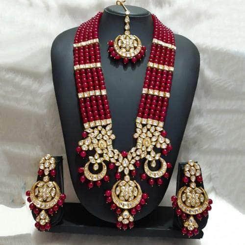 Ishhaara Long 3 Chandbali Rani Haar Necklace Set