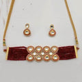 Ishhaara Meena Ad Triangular Choker And Earring Set