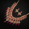 Ishhaara Meena Jadau Layered Rani Haar And Earring Set