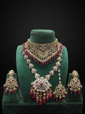 Ishhaara Red Meenakari Kundan Necklace Set