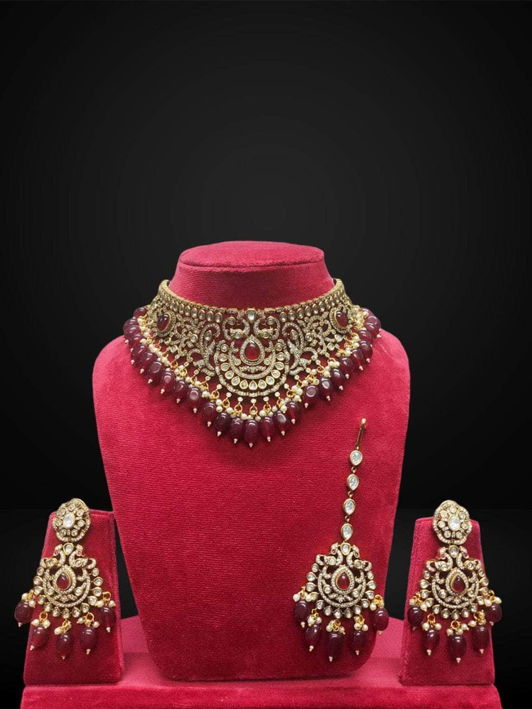Ishhaara Blue Meenakari Kundan Studded Heavy Necklace
