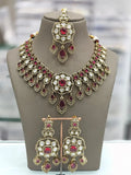 Ishhaara Red Mossianite Polki Necklace