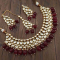 Ishhaara Red Multi Shale Kundan Choker Necklace Set