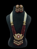 Ishhaara Red Multi Strand Kundan Raani Haar Necklace