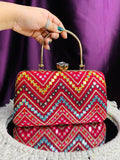 Ishhaara Multicolored Sequence Party Clutch