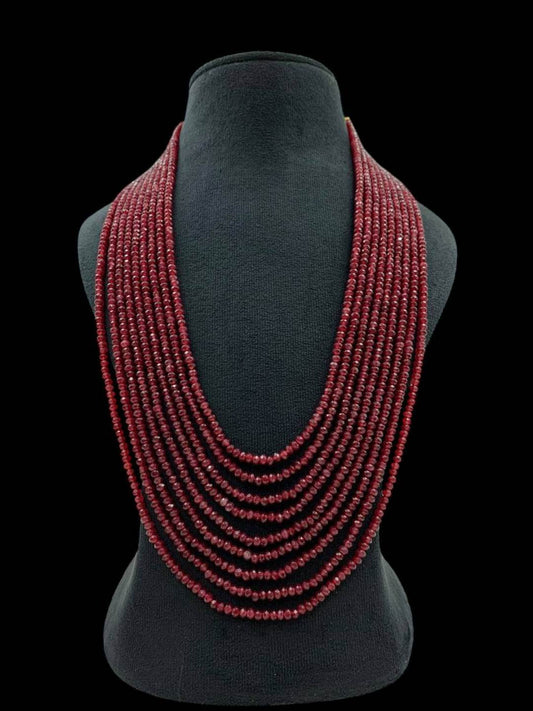 Ishhaara Red Multilayered Beads Necklace