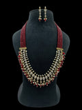 Ishhaara Red Multilayered Kundan And Green Stone Groom Necklace