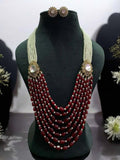 Ishhaara Red Multilayered Moti Mala