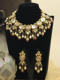 Ishhaara Red Paloma Rao in Kundan With Meena Design Necklace Set