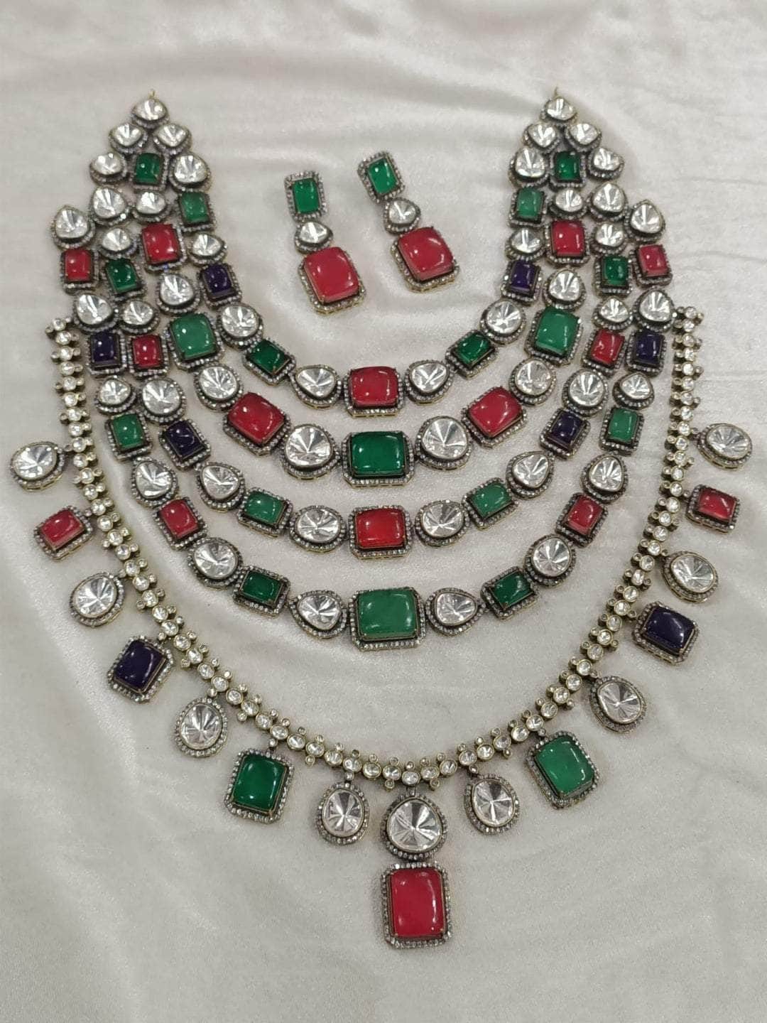 Ishhaara Red Parineeti Inspired Wedding Necklace Set