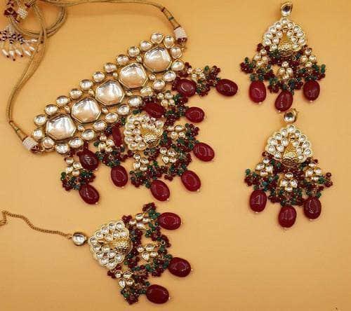 Ishhaara Peacock Pendant Choker Set