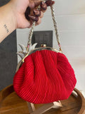 Ishhaara Red Pleated Batua Bags