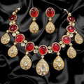 Ishhaara Polki Jadau Drop Hanging Necklace Set