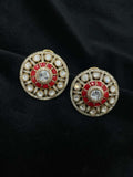 Ishhaara Red Polki Studs