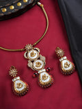 Ishhaara Red Premium Polki Fusion Necklace