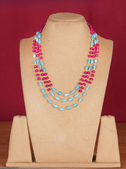Ishhaara Red Quartz Beaded Layered Necklace