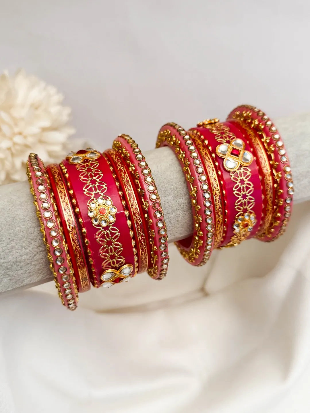 Ishhaara Red Rajwadi Style Chooda Set